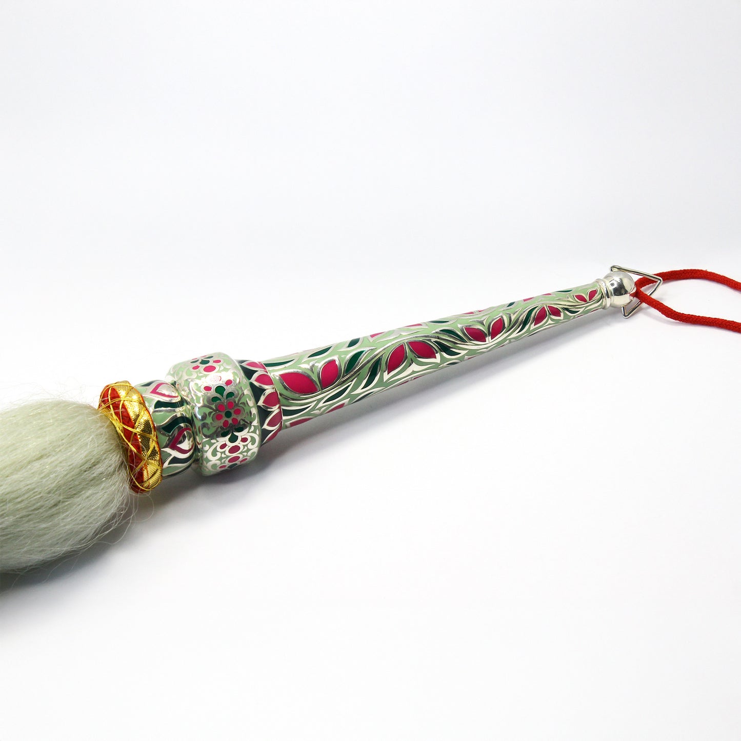 925 Silver High Polished Floral Chamar No 6 with Enamel