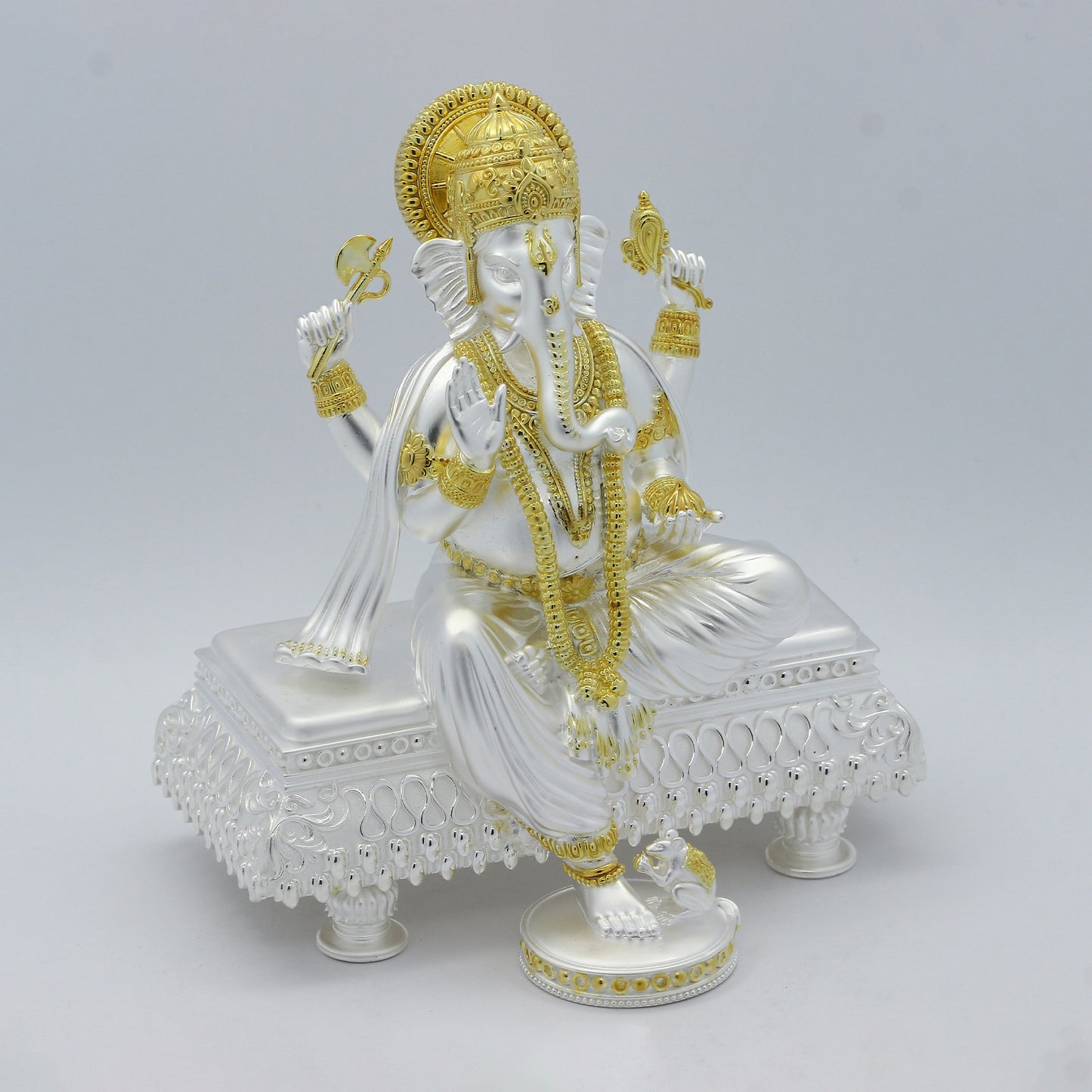 Silver Mixed Finish Ganesh Maharaj