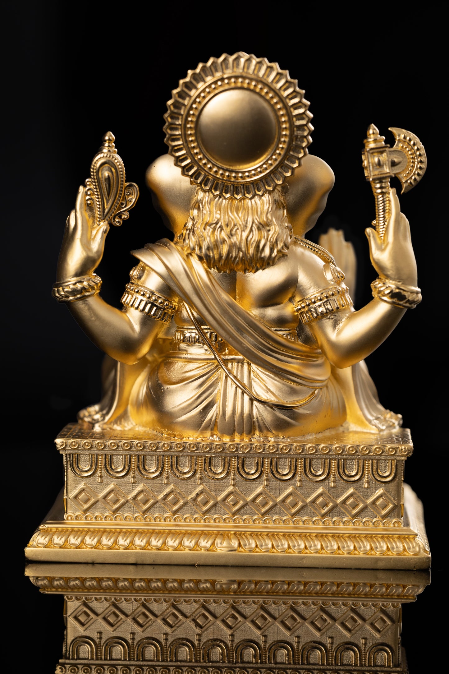 Silver Mixed Finish Ganesh on Patla (South Style)