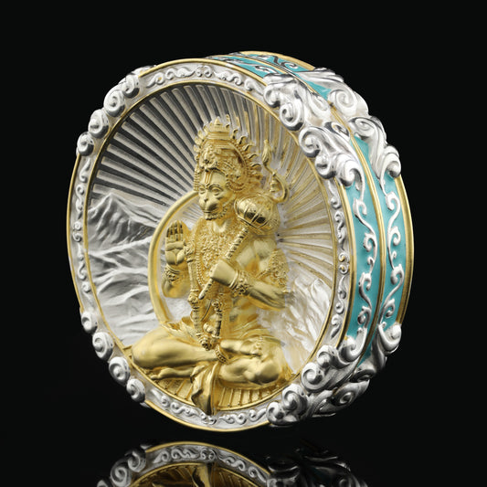 925 Silver Mixed Finish Hanumanji Coin
