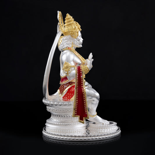 925 Silver Mixed Finish Hanumanji Idol