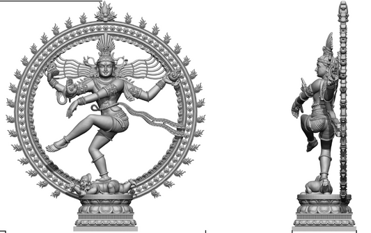 925 Silver Mixed Finish Nataraj Murti Design 3