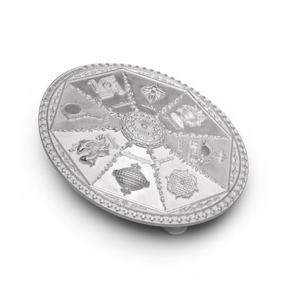 925 Silver Mixed Finish Oval Ashtamangal