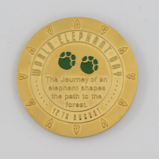 925 Silver High Polished Elephant Coin