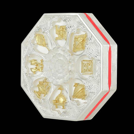 925 Silver Mixed Finish Ashtamangal Coin