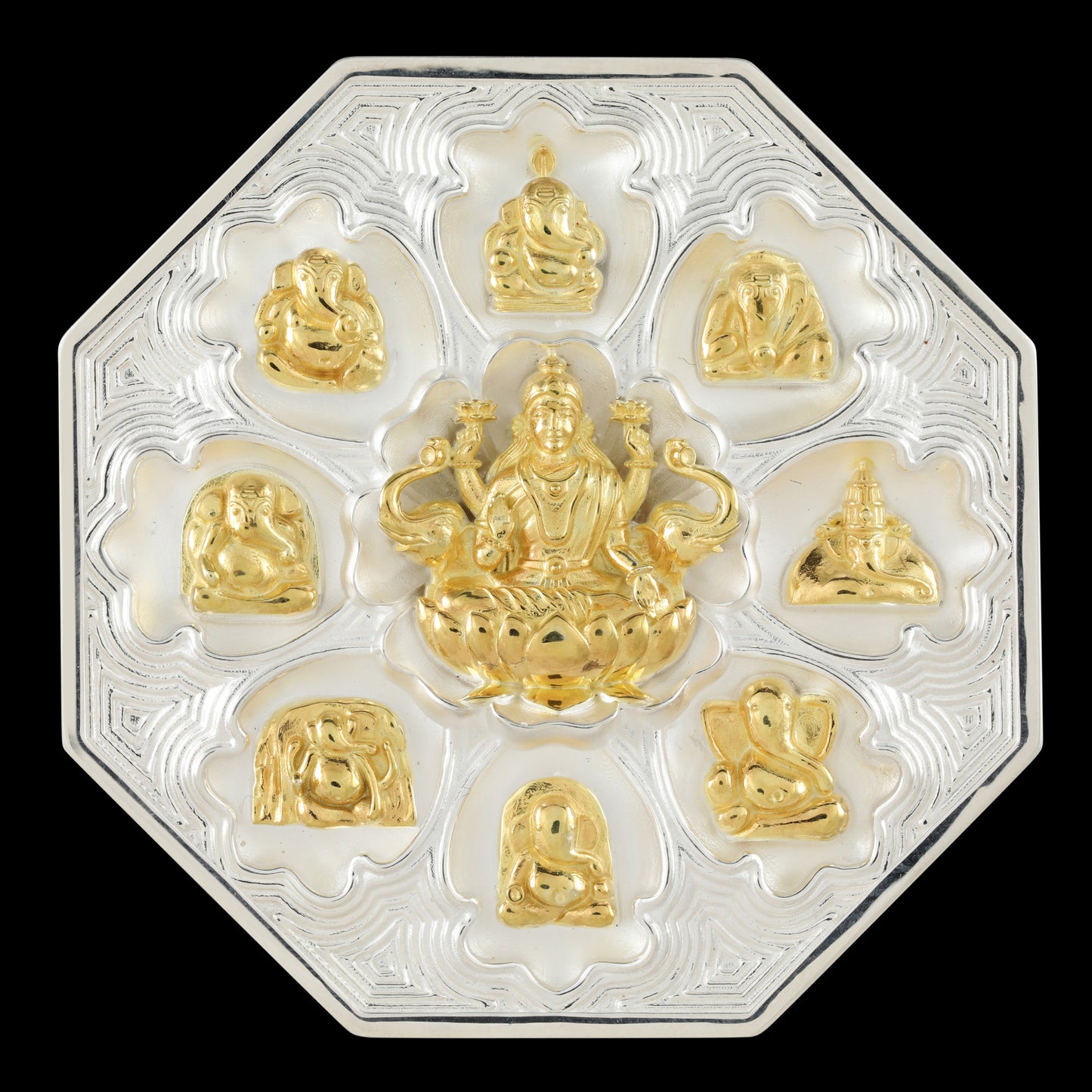 925 Silver Mixed Finish Ashtavinayak with Laxmi Coin