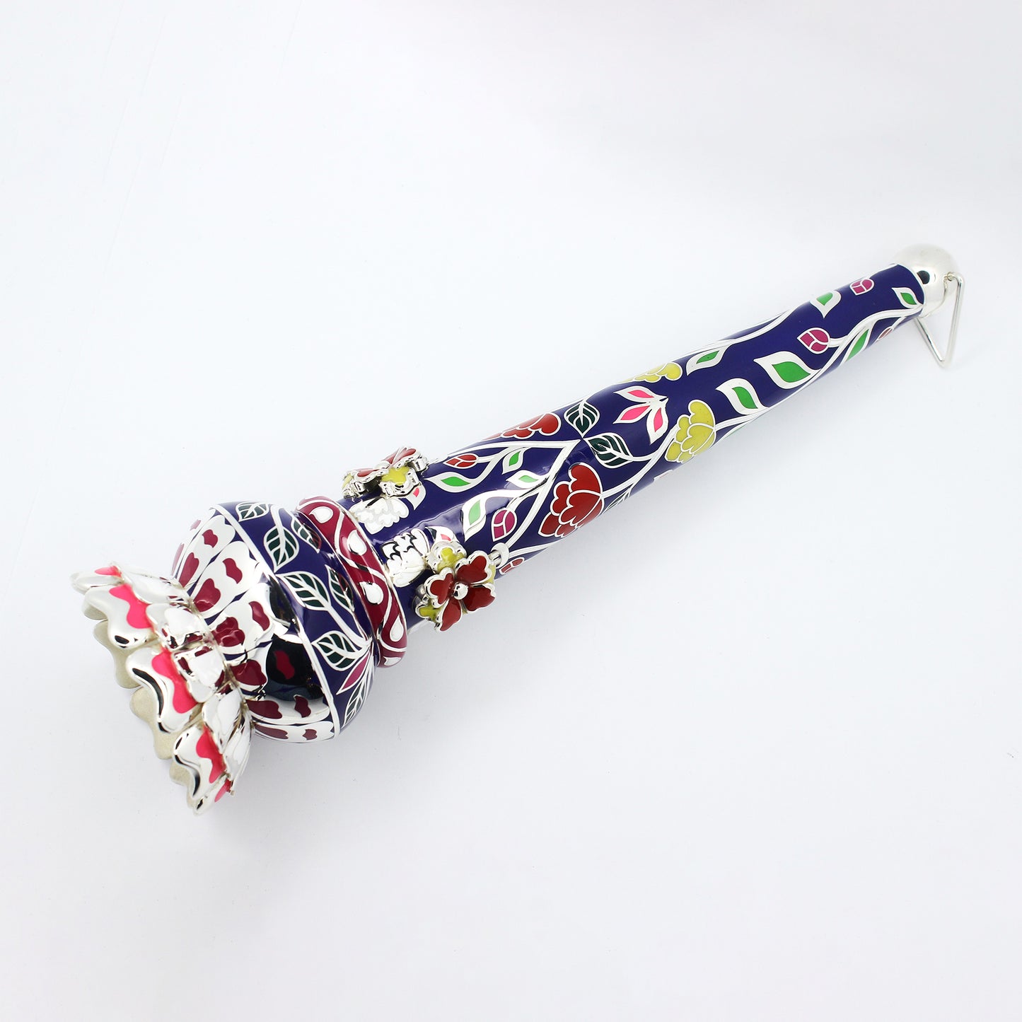 925 Silver Mixed Finish Floral Chamar No 2 with Enamel