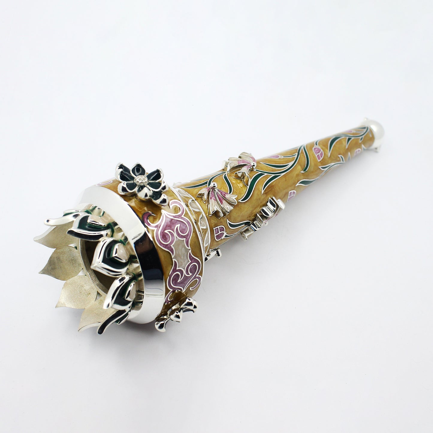 925 Silver Mixed Finish 3D Chamar No 1 with Enamel