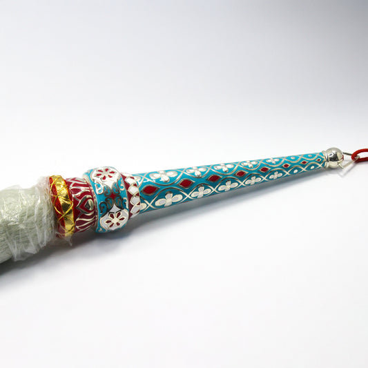 925 Silver Mixed Finish Geometric Chamar No 1 with Enamel