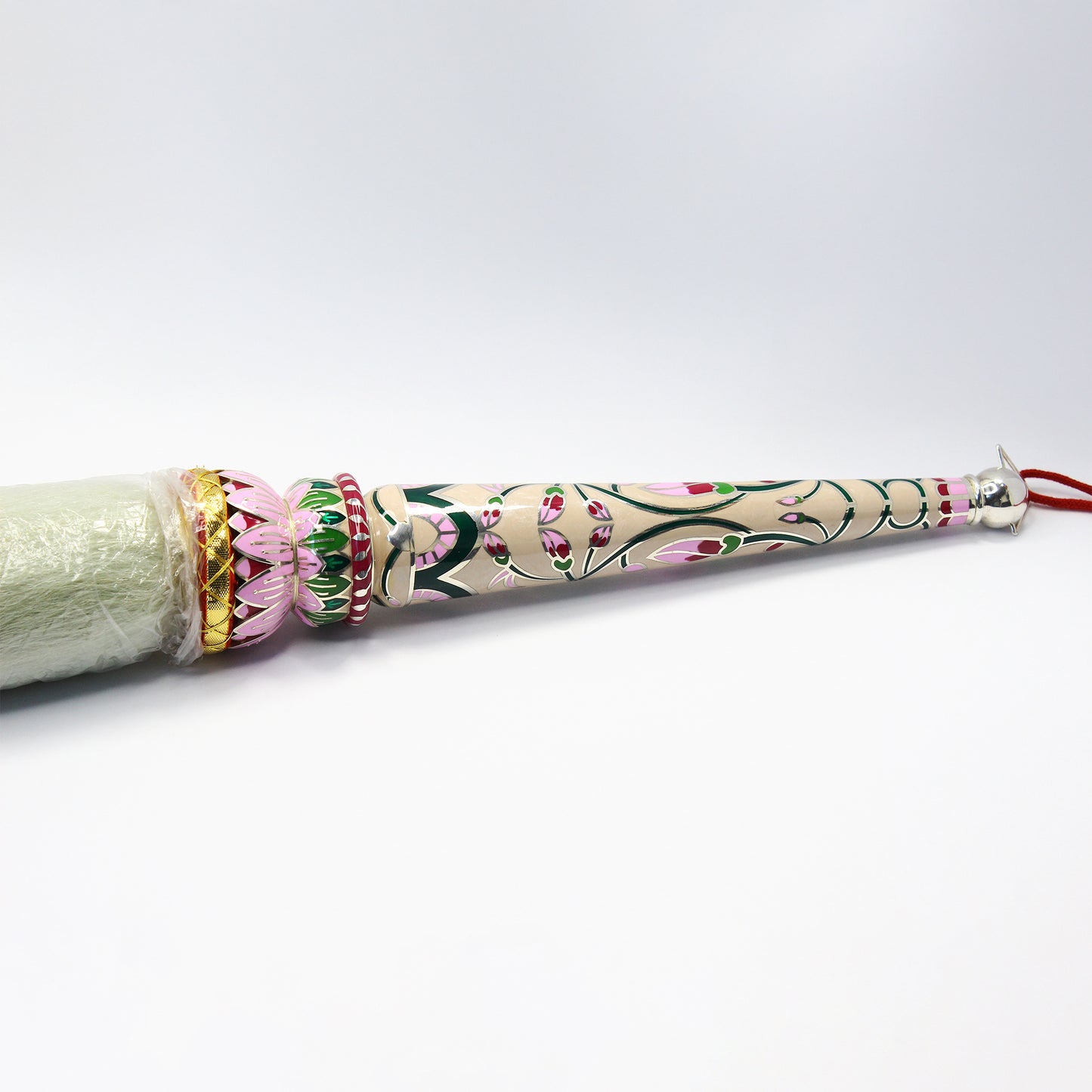 925 Silver Mixed Finish Floral Chamar No 4 with Enamel