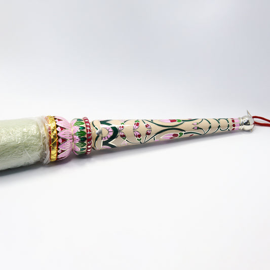 925 Silver Mixed Finish Floral Chamar No 4 with Enamel