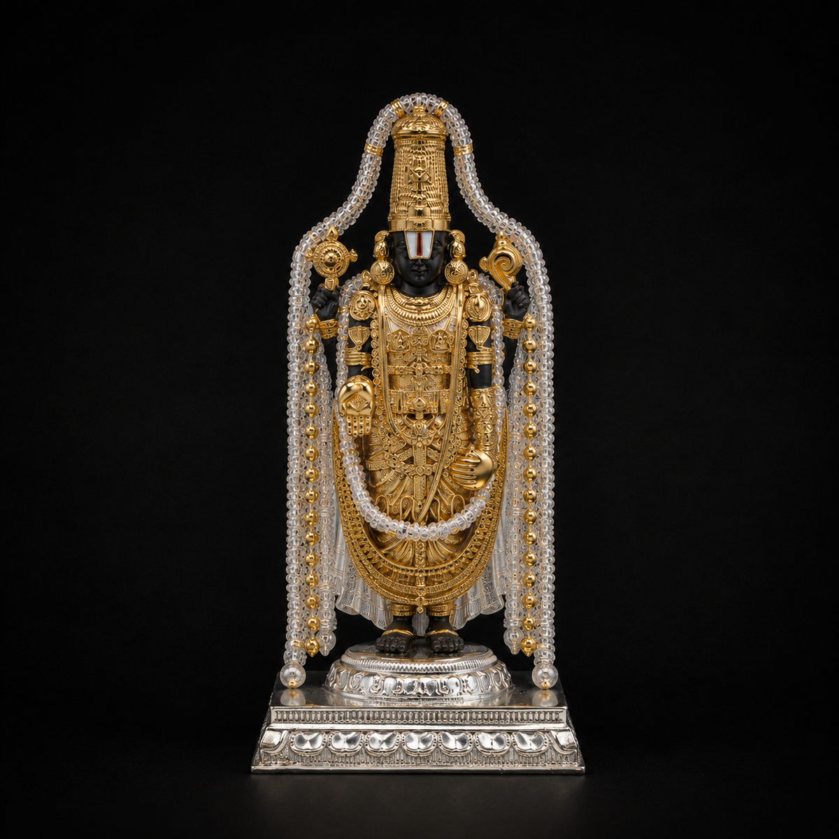 925 Silver Mixed Finish Tirupati Balaji Idol