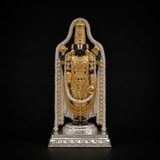 925 Silver Mixed Finish Tirupati Balaji Idol