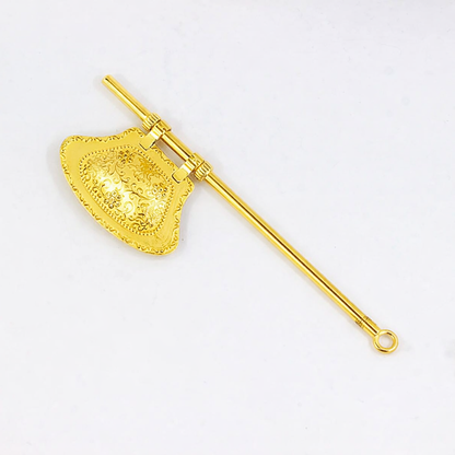 925 Silver Mixed Finish Studded Fan