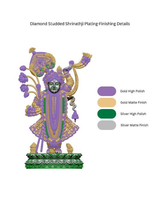 925 Silver Studded Shreenathji