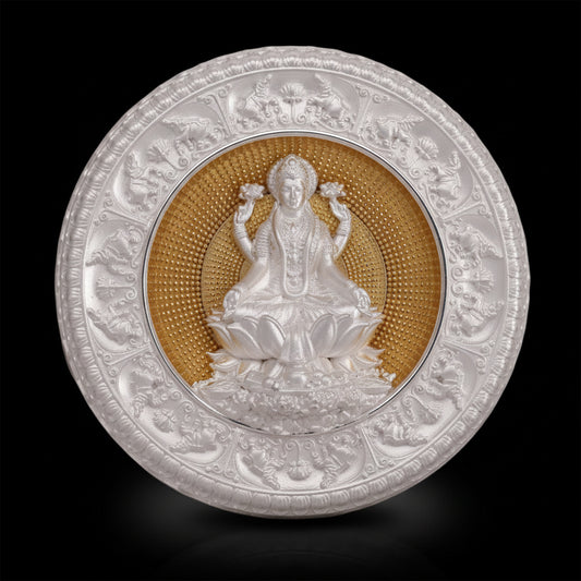 925 Silver Mixed Finish Lakshmi Coin
