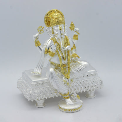 Silver Mixed Finish Ganesh Maharaj