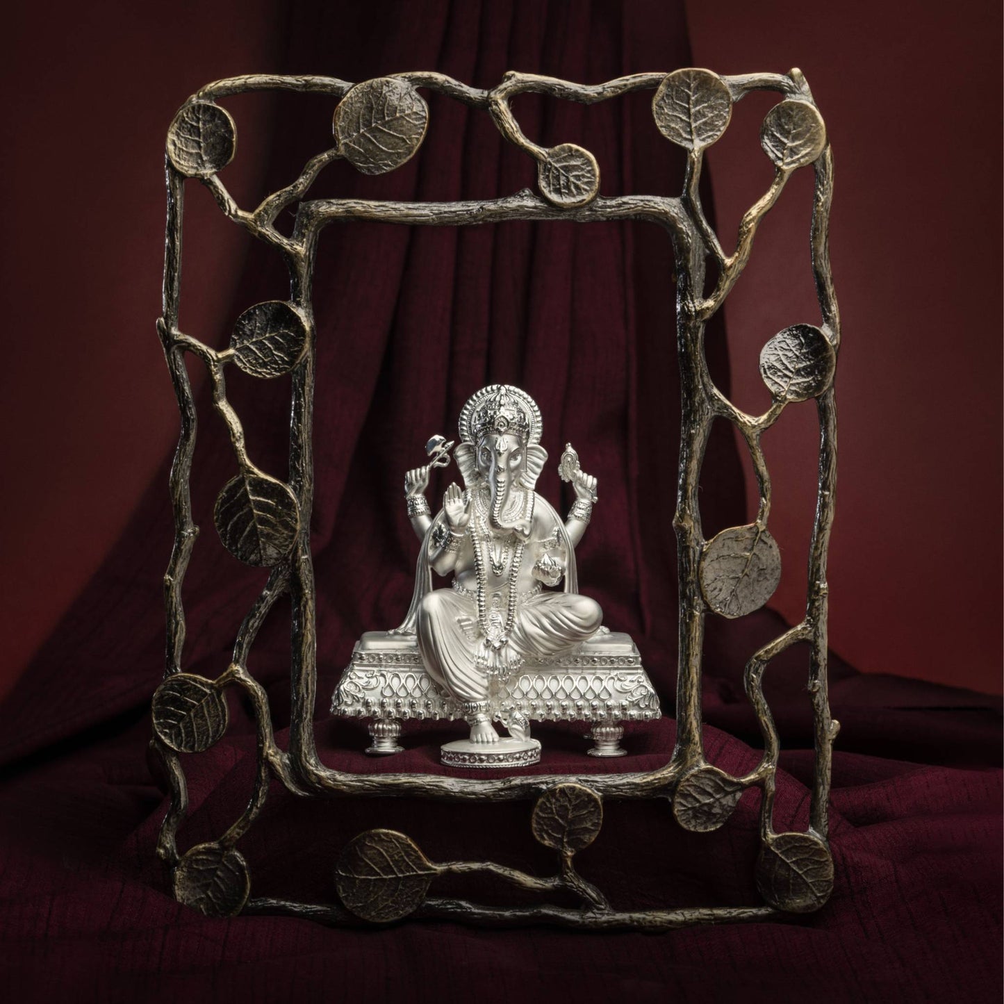 Silver Mixed Finish Ganesh Maharaj