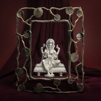 Silver Mixed Finish Ganesh Maharaj