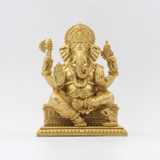 Silver Premium Matte Ganesh on Patla (South Style)