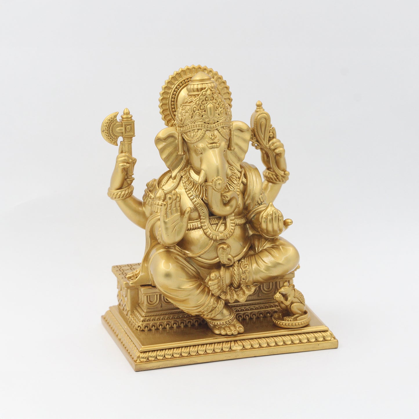 Silver Premium Matte Ganesh on Patla (South Style)
