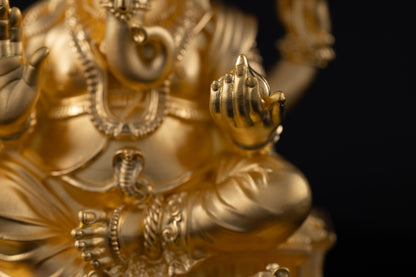 Silver Mixed Finish Ganesh on Patla (South Style)