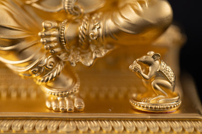 Silver Mixed Finish Ganesh on Patla (South Style)