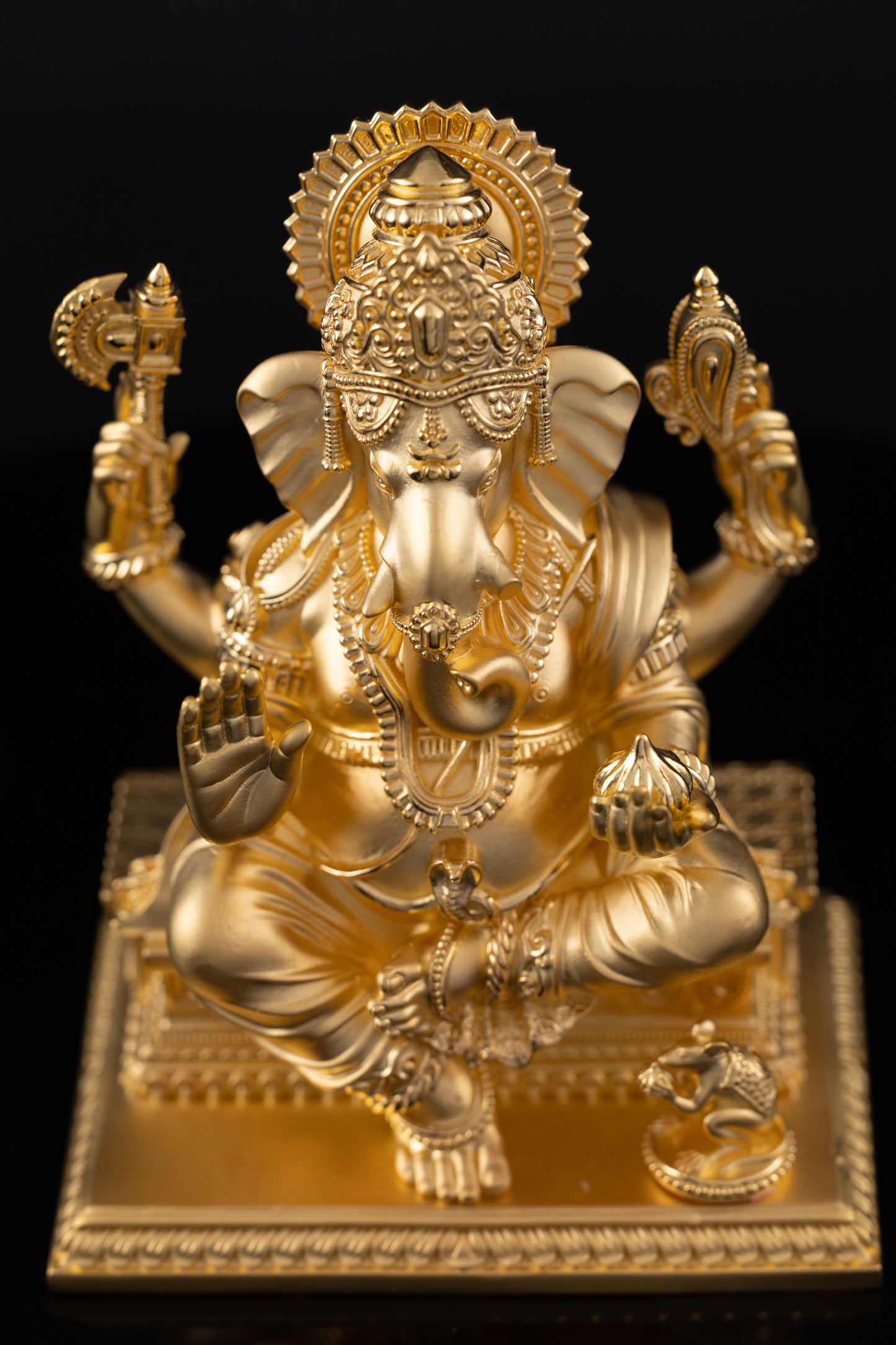 Silver Mixed Finish Ganesh on Patla (South Style)