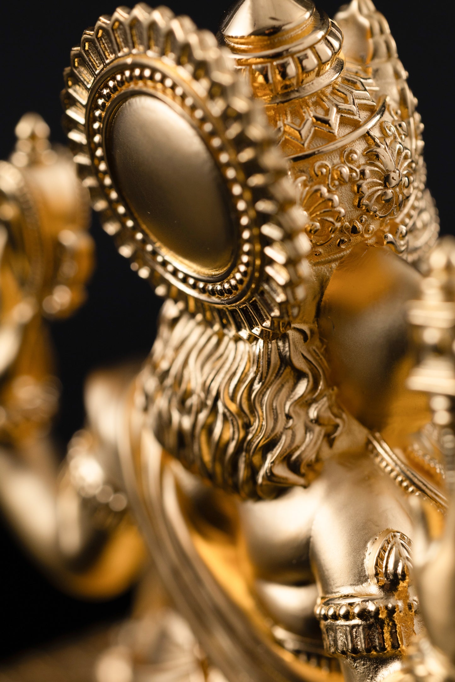 Silver Mixed Finish Ganesh on Patla (South Style)