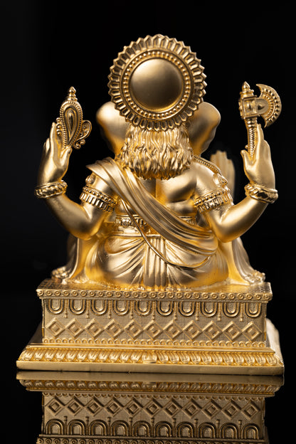 Silver Mixed Finish Ganesh on Patla (South Style)