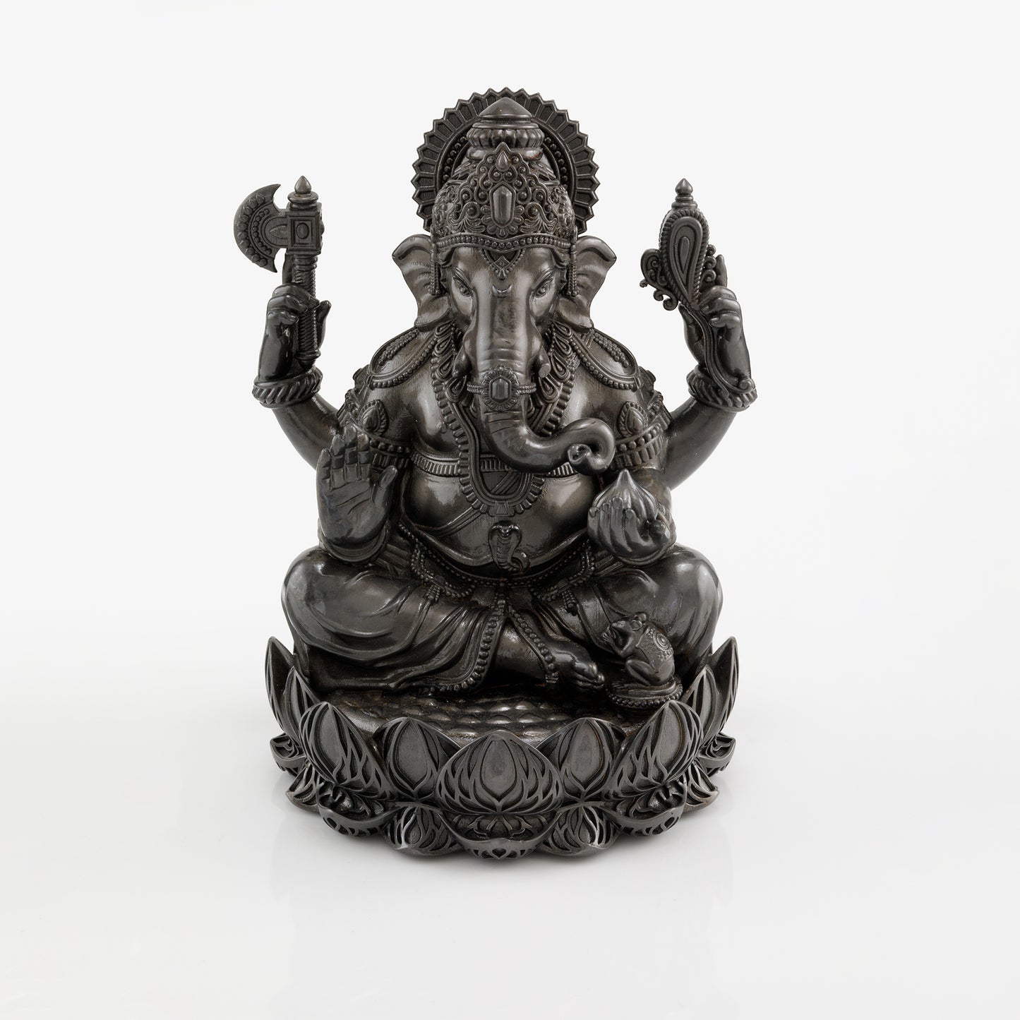 Brass Black Oxidized Finish Lotus Base Ganesh
