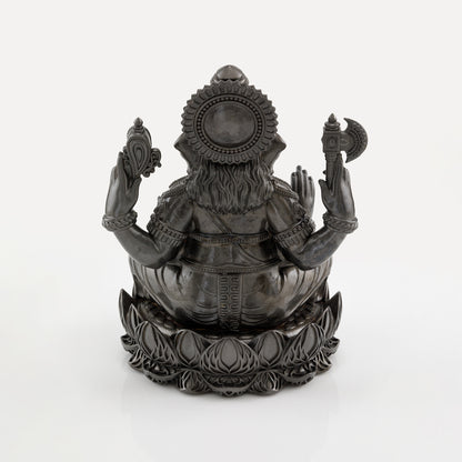 Brass Black Oxidized Finish Lotus Base Ganesh