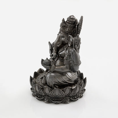 Brass Black Oxidized Finish Lotus Base Ganesh