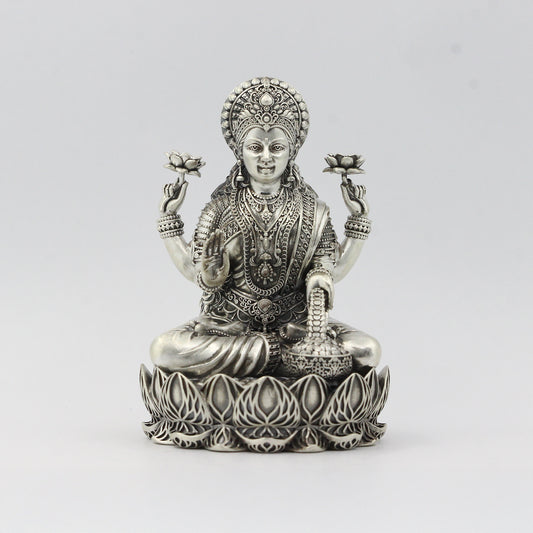 Silver Antique Lotus Base Lakshmi