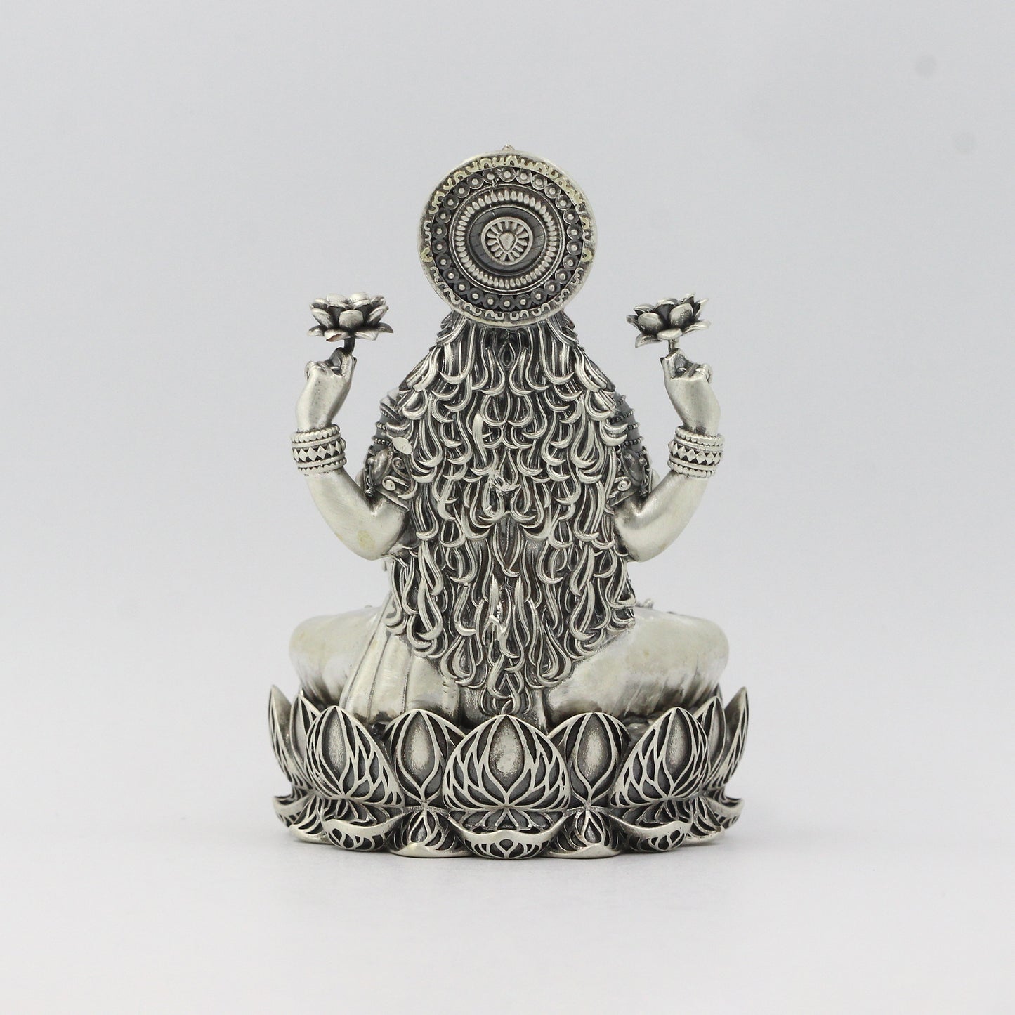 Silver Antique Lotus Base Lakshmi