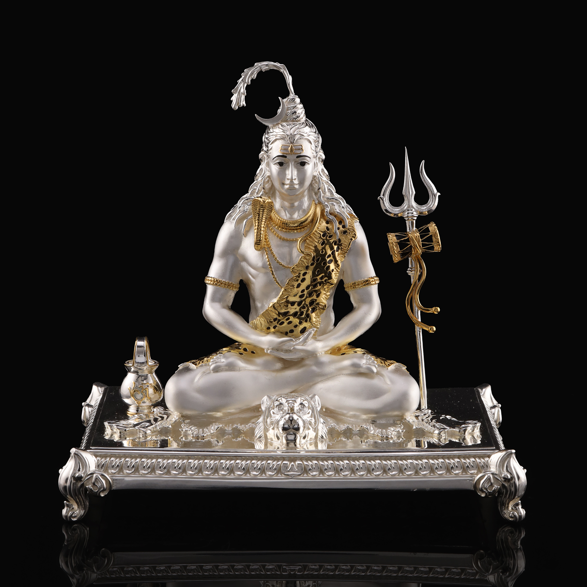 925 Silver Mixed Finish Mahadev on Patla