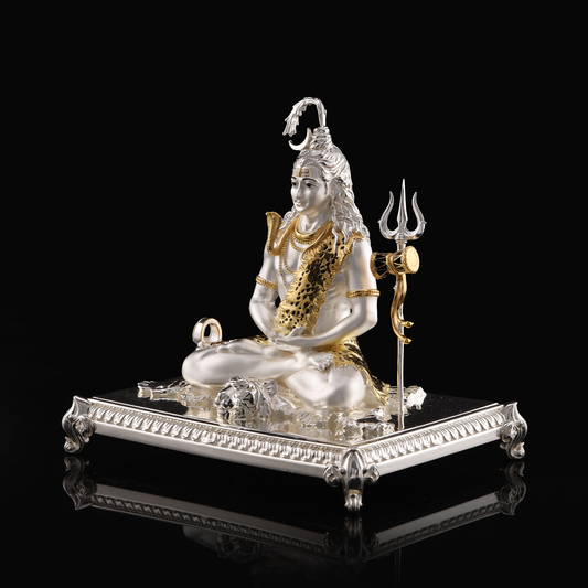 925 Silver Mixed Finish Mahadev on Patla