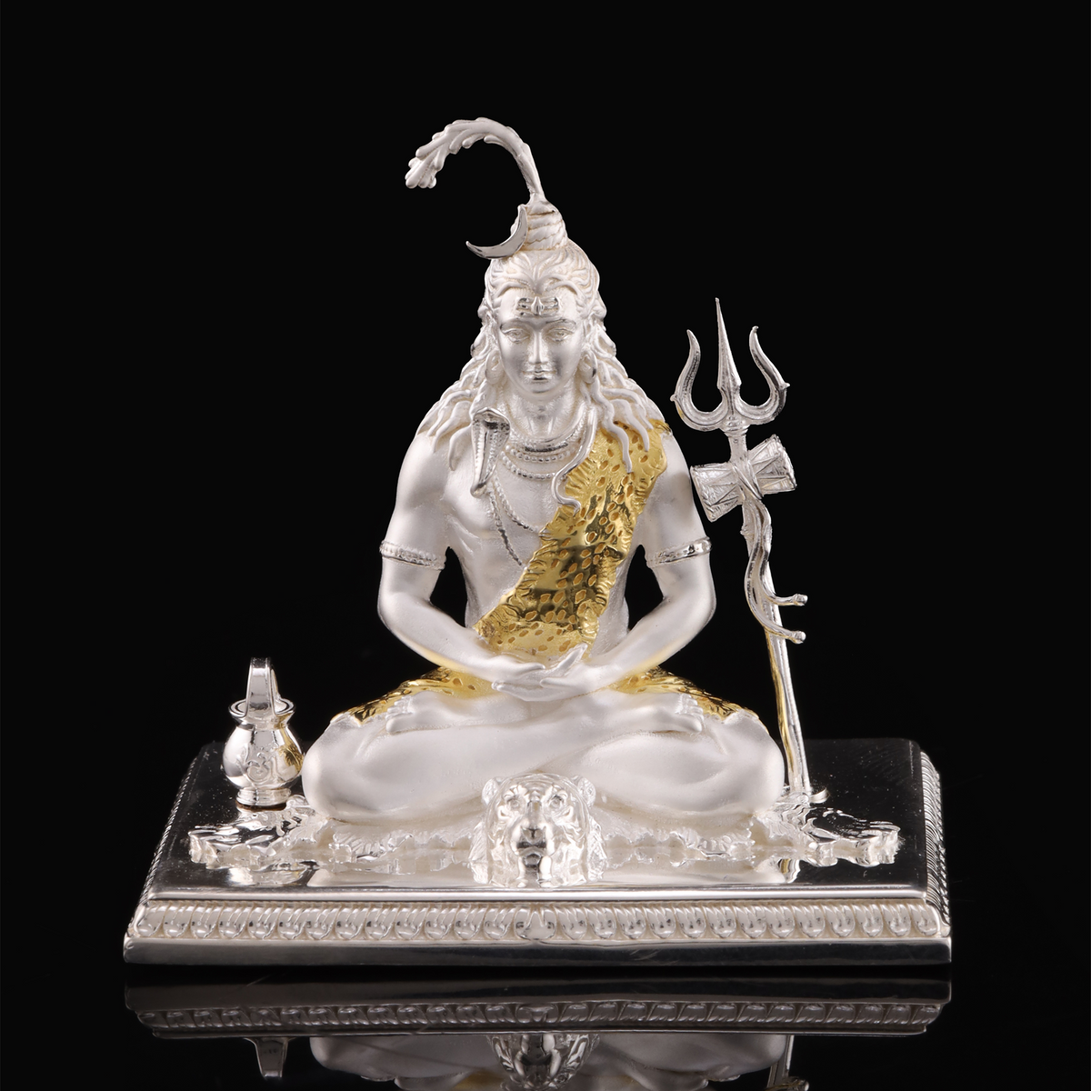 925 Silver Mixed Finish Mahadev on Patla