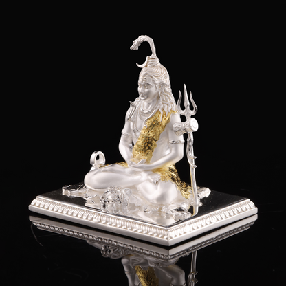 925 Silver Mixed Finish Mahadev on Patla