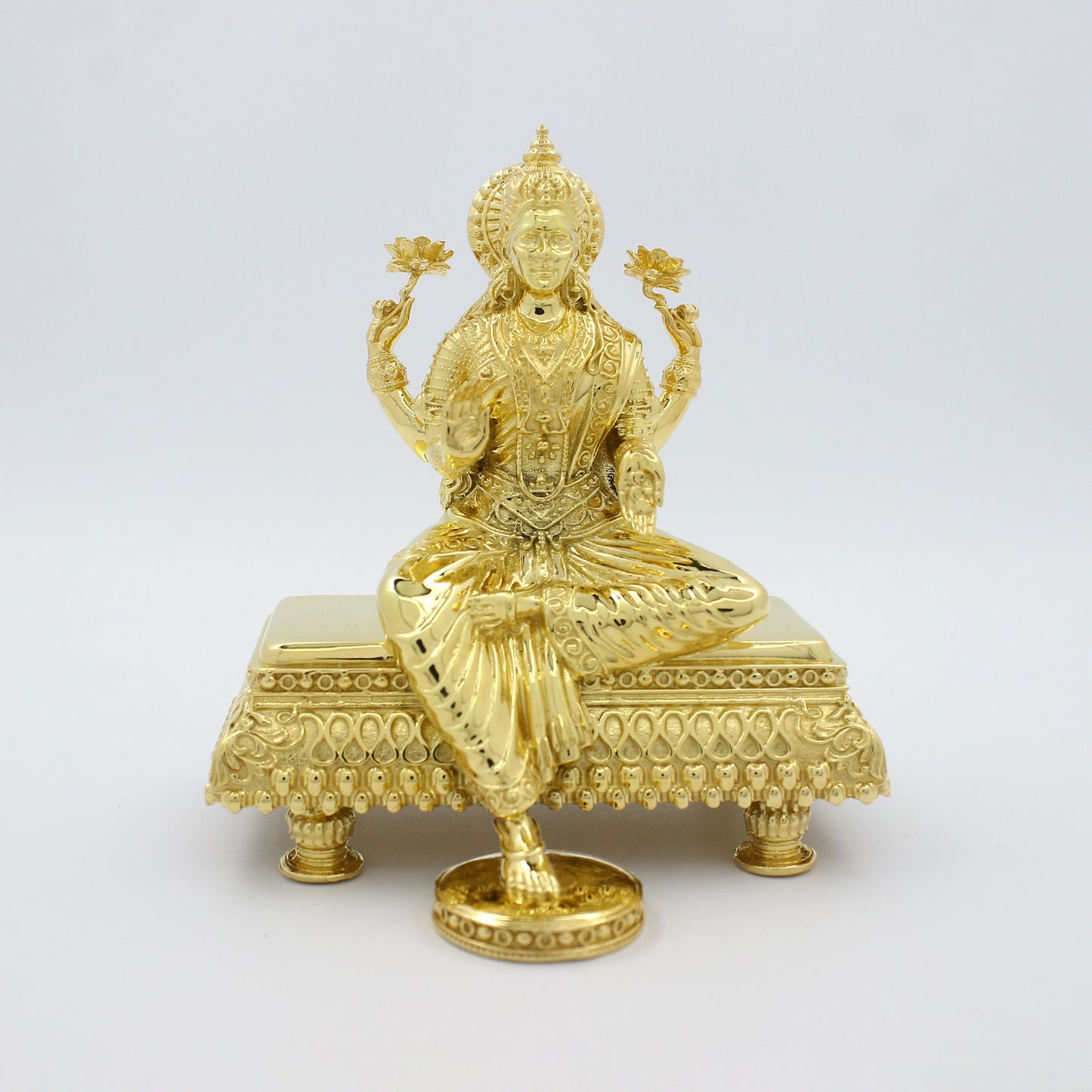 Silver Mixed Finish Maa Lakshmi on Sinhasan Idol