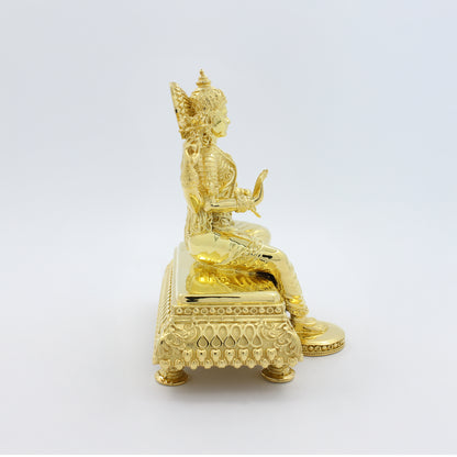 Silver Mixed Finish Maa Lakshmi on Sinhasan Idol