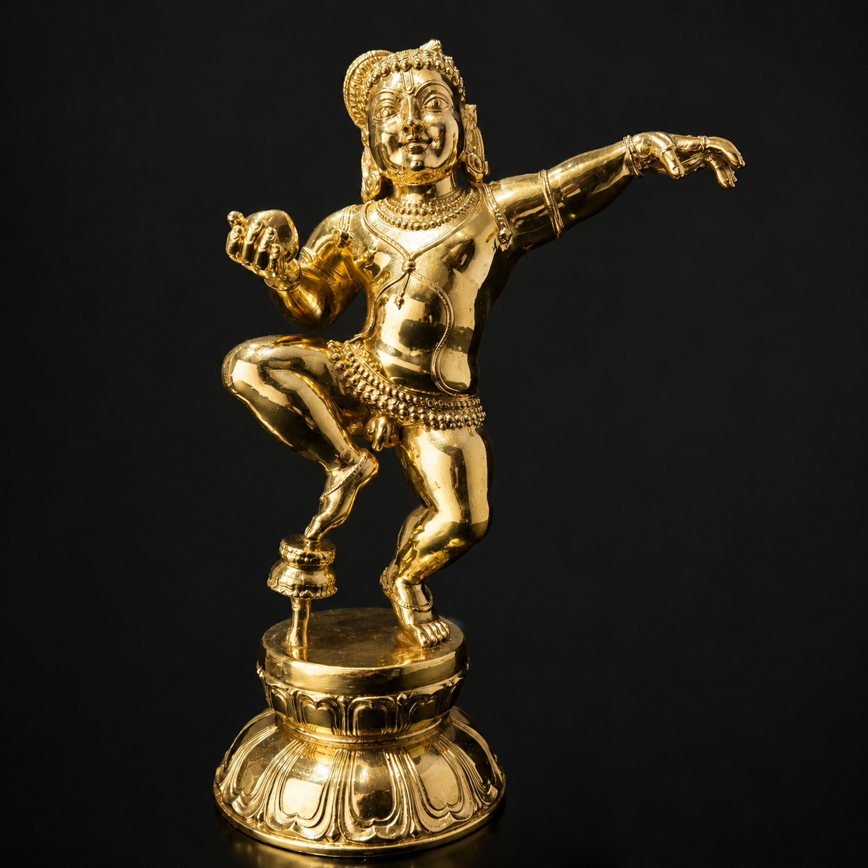 Brass High Polished Dancing Laddu Gopal