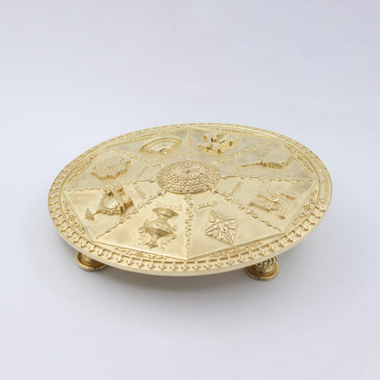 Brass Mixed Finish Oval Ashtamangal