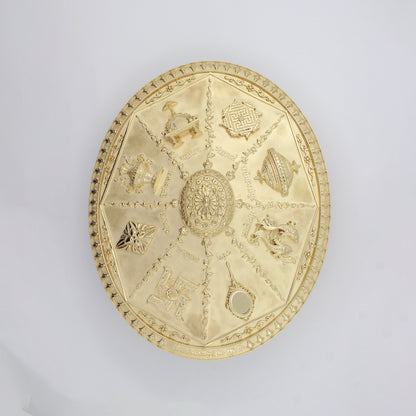 Brass Mixed Finish Oval Ashtamangal