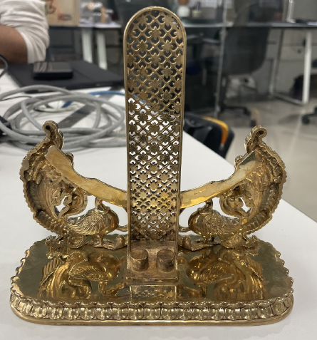Brass High Polished Peacock Stand for Siddha Chakra