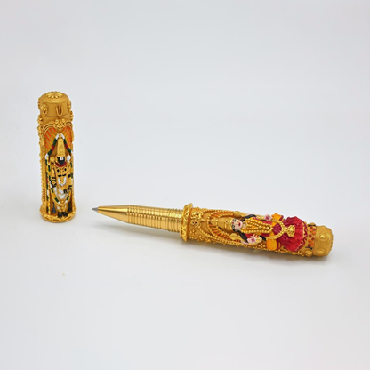 925 Silver Balaji Gold Painted Ballpoint Pen
