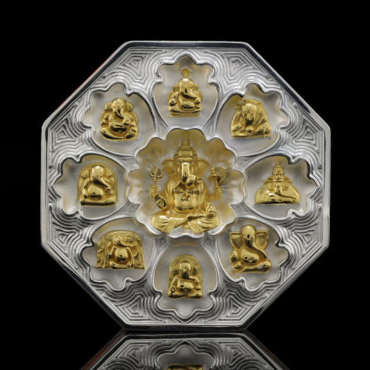 925 Silver Mixed Finish Ashtavinayak Coin