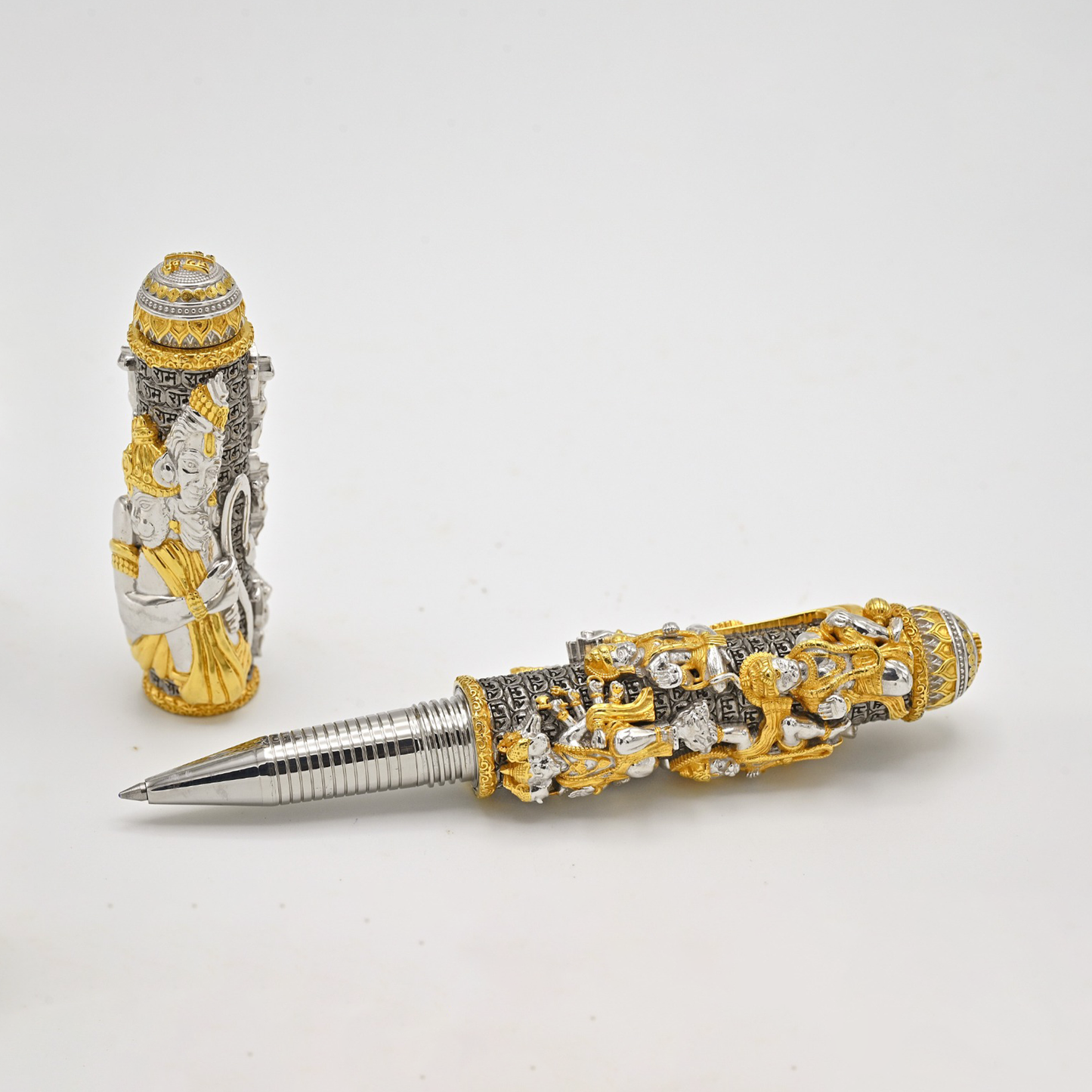 925 Silver Hanumanji Three Tone Ballpoint Pen
