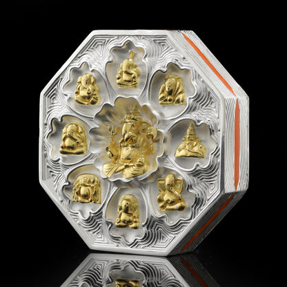 925 Silver Mixed Finish Ashtavinayak Coin