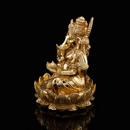 Brass High Polished Lotus Base Ganesh